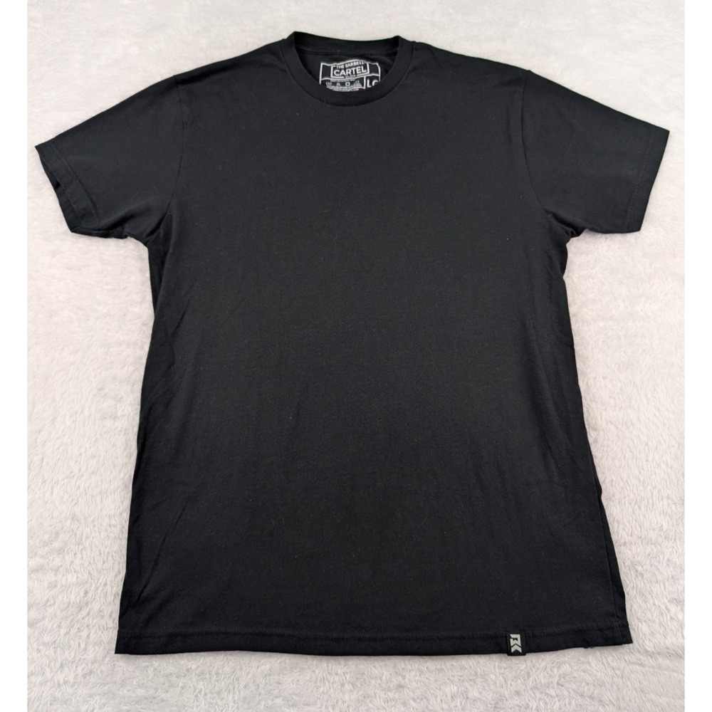The Barbell Cartel Shirt Men's L Black Short Sleeve Crew Neck Gym Fitness Tee